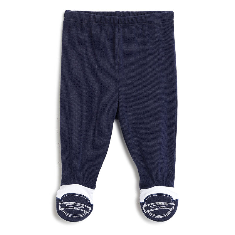 Boys Dark Blue Baby's Smock with Leggings image number 3